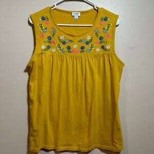 J. Crew Embroidered Tank Size M